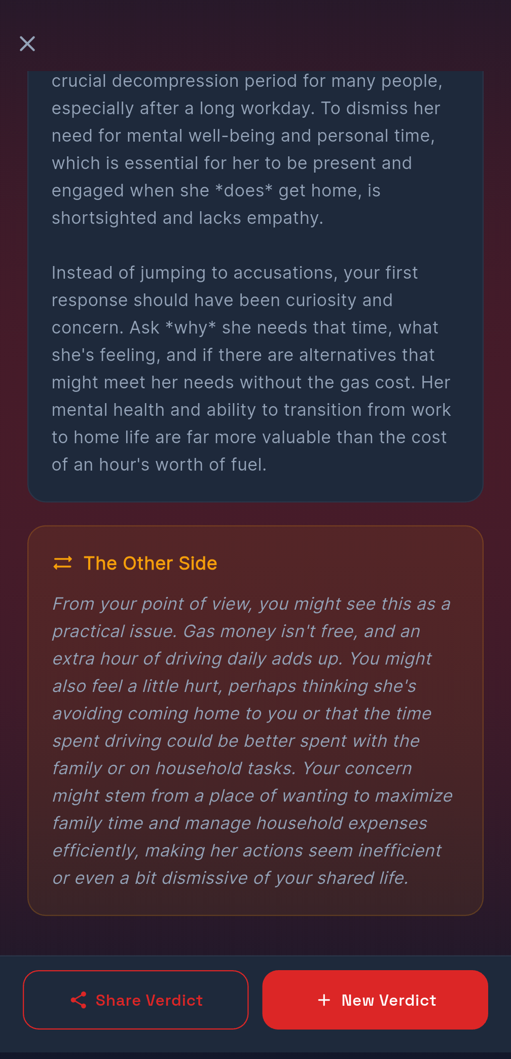 The Other Side — see both perspectives